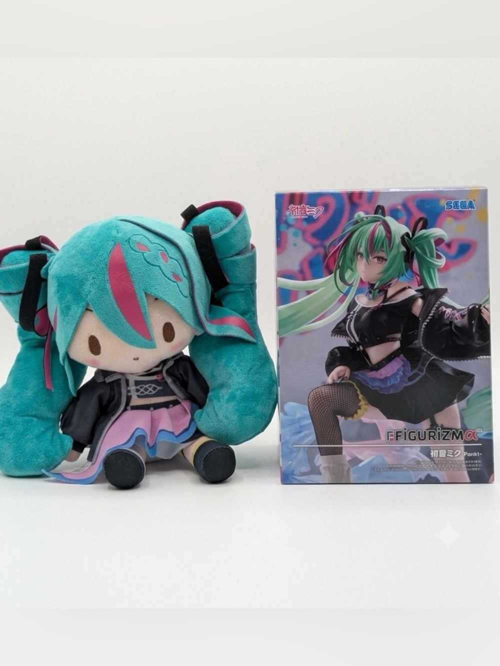Sega Hatsune Miku Punk Ver. Fuwapuchi 10" Plush and Figure